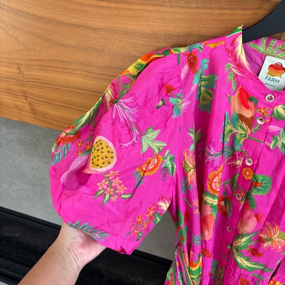 NWT FARM Rio Pink Delicate Fruit Garden Mini Dress, Size L - Picture 14 of 16